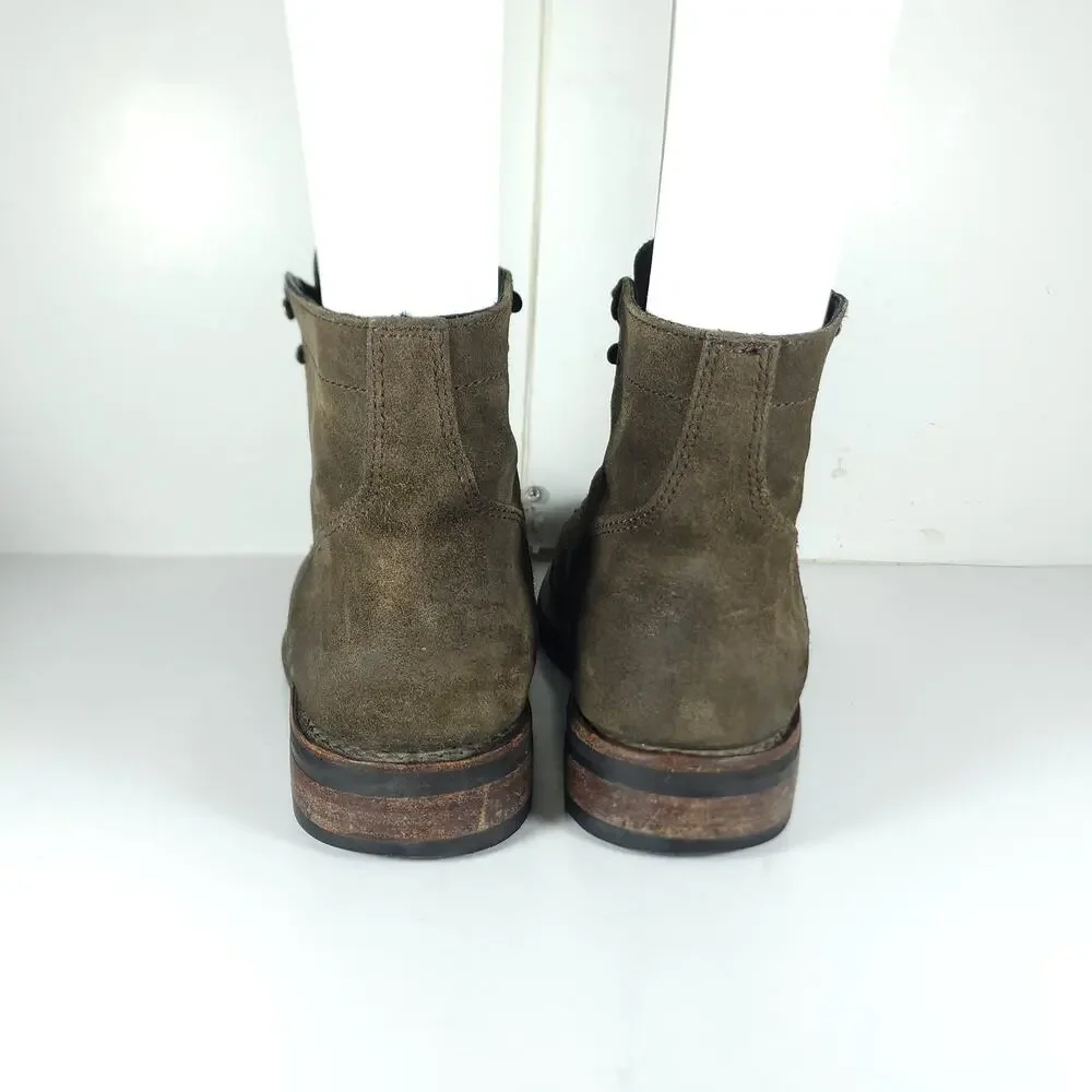 THURSDAY Boot Company Men’s Captain US10,5 Dark Olive Suede Cap Toe LaceUp Boot